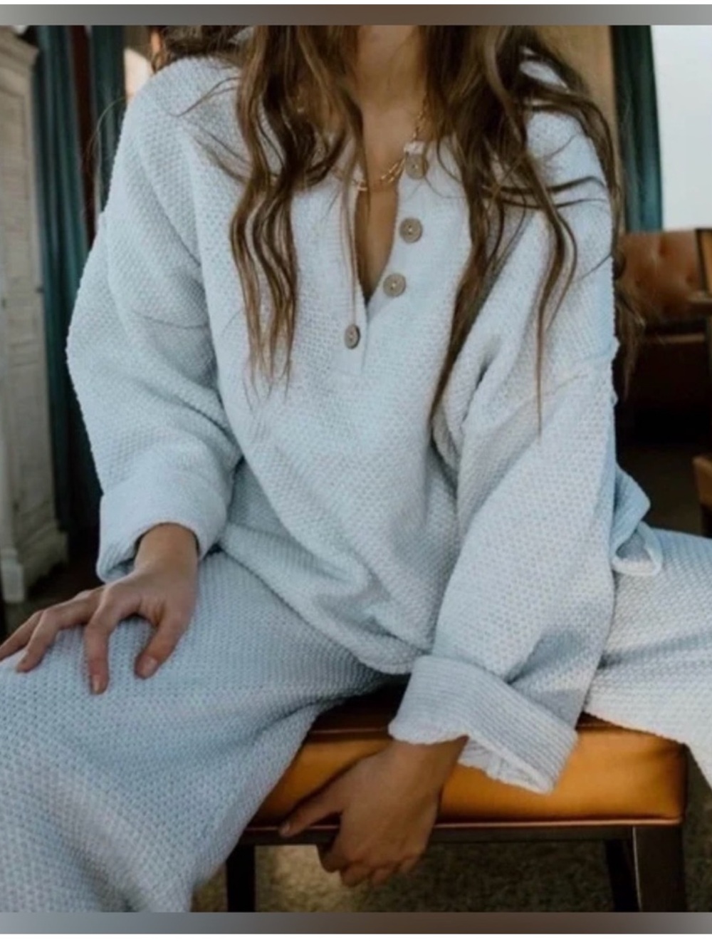 Free People Hailee Grey Knit Lounge Set